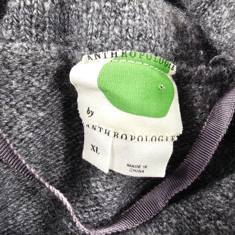 Anthropologie Sweater Dress Womens XL Charcoal Cowl Neck Wool Alpaca Cashmere - Picture 9 of 11